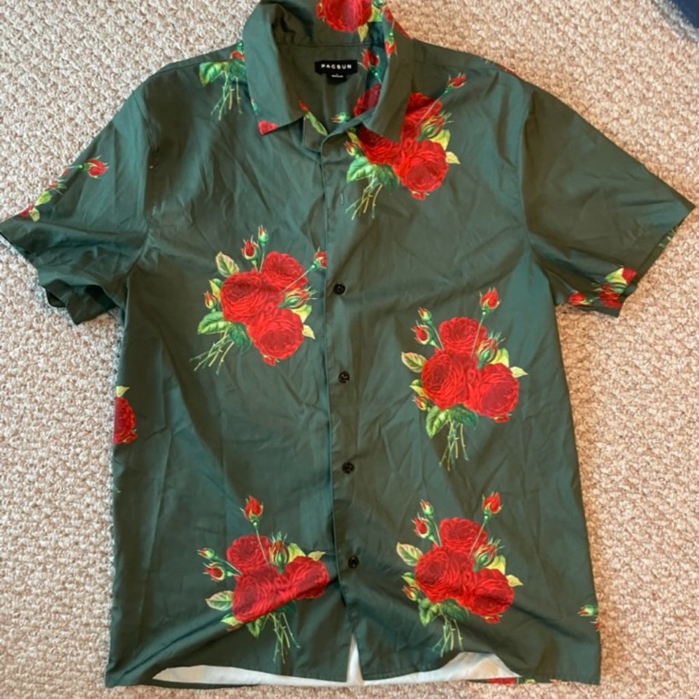 PacSun Green Button Down Shirt
